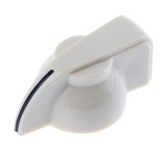 RS PRO 32mm Cream Potentiometer Knob for 6.35mm Shaft