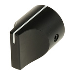 RS PRO 19mm Black Potentiometer Knob for 6.4mm Shaft