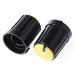 RS PRO 13.3mm Black Potentiometer Knob for 6mm Shaft Splined