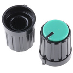 RS PRO 13.3mm Black Potentiometer Knob for 6mm Shaft Splined