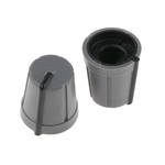 RS PRO 13mm Grey Potentiometer Knob for 6mm Shaft D Shaped