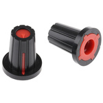 RS PRO 17mm Black Potentiometer Knob for 6mm Shaft D Shaped