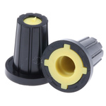 RS PRO 17mm Black Potentiometer Knob for 6mm Shaft D Shaped