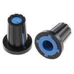 RS PRO 17mm Black Potentiometer Knob for 6mm Shaft D Shaped
