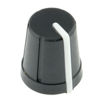 RS PRO 13mm Black Potentiometer Knob for 6mm Shaft D Shaped