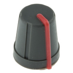 RS PRO 13mm Black Potentiometer Knob for 6.4mm Shaft D Shaped