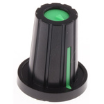 RS PRO 17mm Black Potentiometer Knob for 6.4mm Shaft D Shaped