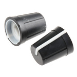 RS PRO 13mm Black Potentiometer Knob for 6.4mm Shaft D Shaped