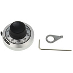 Bourns 46mm Black, Chrome Potentiometer Knob for 6.35mm Shaft Splined, H-46-6A-1