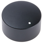 RS PRO 35mm Black Potentiometer Knob for 6mm Shaft Splined