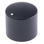 RS PRO 19.8mm Black Potentiometer Knob for 6mm Shaft Splined