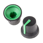 RS PRO 16.8mm Black Potentiometer Knob for 6mm Shaft Splined