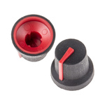 RS PRO 16.8mm Black Potentiometer Knob for 6mm Shaft Splined