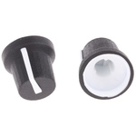 RS PRO 16.8mm Black Potentiometer Knob for 6mm Shaft Splined