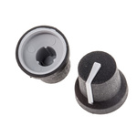RS PRO 16.8mm Black Potentiometer Knob for 6mm Shaft Splined