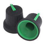 RS PRO 16.8mm Black Potentiometer Knob for 6mm Shaft D Shaped