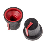 RS PRO 16.8mm Black Potentiometer Knob for 6mm Shaft D Shaped