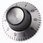 TE Connectivity 29.7mm Black Potentiometer Knob for 6.35mm Shaft Splined, PKS1105B101/4