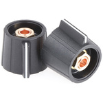 Sifam 21mm Black Potentiometer Knob for 6mm Shaft Splined, SP211 006 BLACK