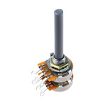 TE Connectivity 100kΩ Rotary Potentiometer 2-Gang Panel Mount, 27ESB104MMF50N
