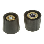 Sifam 15.5mm Black Potentiometer Knob for 4mm Shaft Splined, S150004-BLK