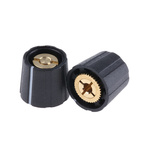 Sifam 15.5mm Black Potentiometer Knob for 3.2mm Shaft Splined, S151 125BK