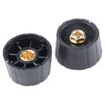 Sifam 29.5mm Black Potentiometer Knob for 6.35mm Shaft Splined, S291 250BK