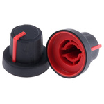 Sifam 18.9mm Black Potentiometer Knob for 6mm Shaft Splined, 3/03/TPN130-006/237/230
