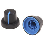 Sifam 18.9mm Black Potentiometer Knob for 6mm Shaft Splined, 3/03/TPN130-006/237/233