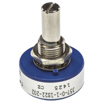 Vishay 2kΩ Rotary Potentiometer Continuous-Turns 1-Gang Panel Mount, 357B0202MAB251S22