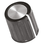 TE Connectivity 11.1mm Black Potentiometer Knob for 3.2mm Shaft Splined, PKG40B1/8