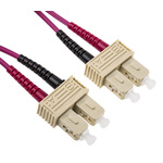 RS PRO SC to SC Duplex Multi Mode OM4 Fibre Optic Cable, 900μm, Violet, 1m