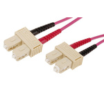 RS PRO SC to SC Duplex Multi Mode OM4 Fibre Optic Cable, 900μm, Violet, 3m