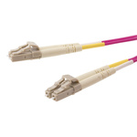 RS PRO LC to LC Duplex Multi Mode OM4 Fibre Optic Cable, 900μm, Violet, 1m