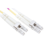 RS PRO LC to LC Duplex Multi Mode OM4 Fibre Optic Cable, 900μm, Violet, 2m