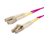 RS PRO LC to LC Duplex Multi Mode OM4 Fibre Optic Cable, 900μm, Violet, 3m