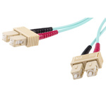 RS PRO SC to SC Duplex Multi Mode OM3 Fibre Optic Cable, 900μm, Blue, 3m