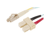 RS PRO LC to LC Duplex Multi Mode OM3 Fibre Optic Cable, 900μm, Blue, 2m