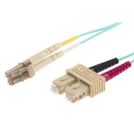 RS PRO LC to SC Duplex Multi Mode OM3 Fibre Optic Cable, 900μm, Blue, 3m