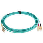 RS PRO LC to SC Duplex Multi Mode OM3 Fibre Optic Cable, 900μm, Blue, 10m