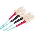 RS PRO SC to SC Duplex Multi Mode OM4 Fibre Optic Cable, 900μm, Blue, 1m