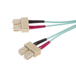 RS PRO SC to SC Duplex Multi Mode OM4 Fibre Optic Cable, 900μm, Blue, 2m