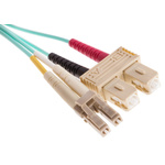 RS PRO LC to SC Duplex Multi Mode OM4 Fibre Optic Cable, 900μm, Blue, 1m