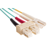 RS PRO LC to SC Duplex Multi Mode OM4 Fibre Optic Cable, 900μm, Blue, 2m