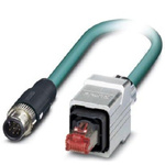 Phoenix Contact Cat5 Straight Male M12 to Straight Male RJ45 Ethernet Cable, Shielded, Blue, 5m