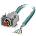Phoenix Contact Cat5 Straight Male RJ45 to Unterminated Ethernet Cable, Shielded, Blue, 5m