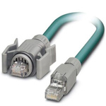 Phoenix Contact Cat5 Straight Male RJ45 to Straight RJ45 Ethernet Cable, Shielded, Blue, 2m