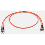 Molex Premise Networks ST to ST Duplex Multi Mode OM3 Fibre Optic Cable, 50/125μm, Light Blue, 1m
