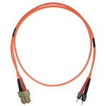 Molex Premise Networks ST to ST Duplex Multi Mode OM1 Fibre Optic Cable, 62.5/125μm, Orange, 2m