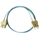 Molex Premise Networks SC to SC Duplex Multi Mode OM3 Fibre Optic Cable, 50/125μm, Aqua, 1m
